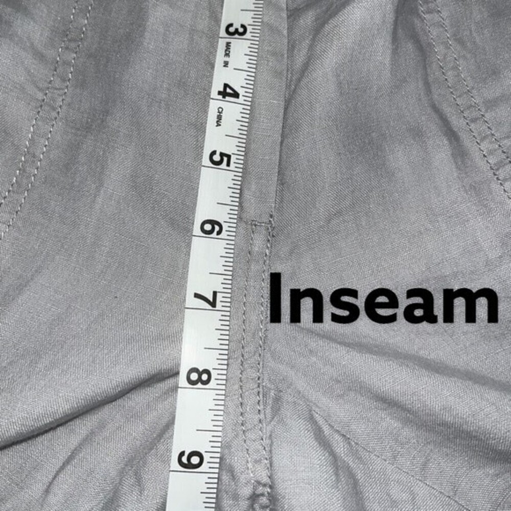 Eileen Fisher 100% Organic Linen Pants Light Grey Cropped Coastal Womens Size 2 - Picture 7 of 8